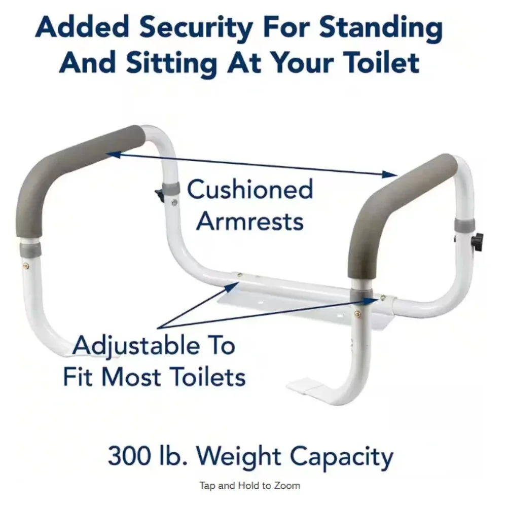 Glacier‎ Bay Toilet Support Rail Adjustable Grab Bar White 1005 152 297
